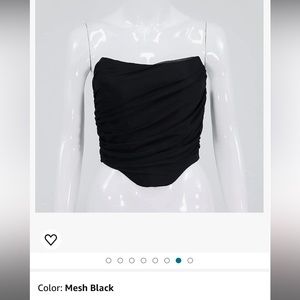 Black mesh corset - zip up - size XL